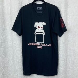 Ninja Brand Black Graphic Speed Kills T-shirt sz Large